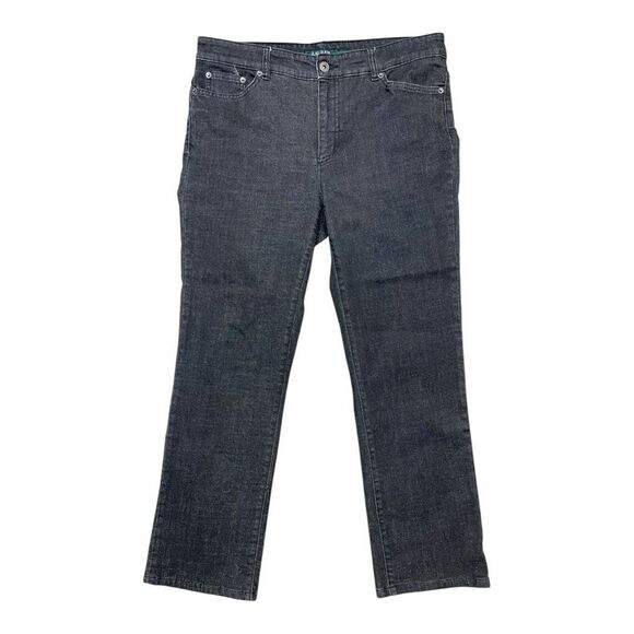 Ralph Lauren Denim - Lauren Ralph Lauren Black Straight Leg Jeans Size 12 Hemmed Classic Preppy
